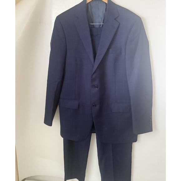 Hart Schaffner Marx Suit Mens 39 Wool Blend Window Pane Blazer Pants Union USA - Picture 2 of 16